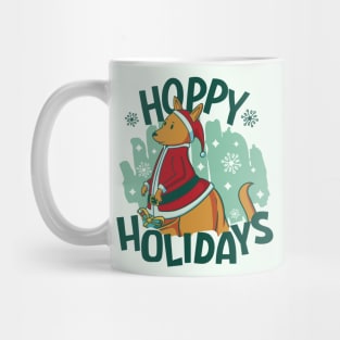 Hoppy Holidays // Funny Christmas Kangaroo Mug